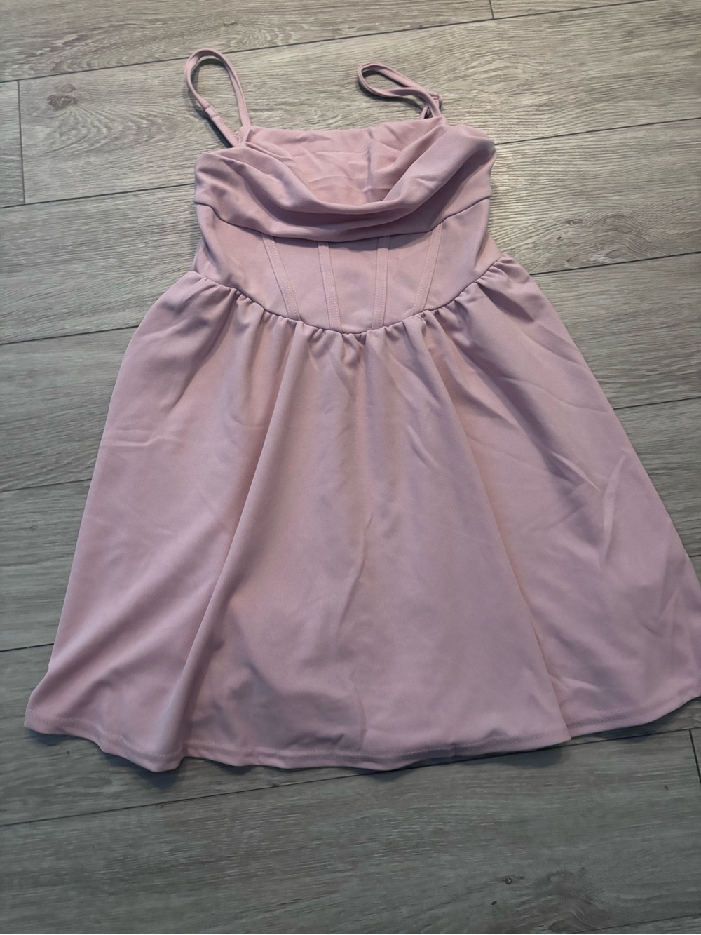 SHEIN Light Pink Spaghetti Strap Party Dress